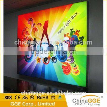 Customized backlit LED fabric outdoor light box aluminum frame advertising slim light board