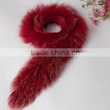 Natural Colored Fox Fur Strips / Blue Fox Trimming For Hoods And Collars photo-3
