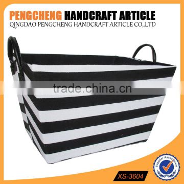 Polyester material colorful stripe laundry storage box