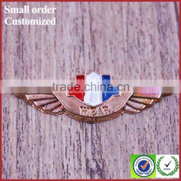 Personalized high quality custom wing logo enamel metal tag pin