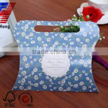 High quality OEM blue gift paper box with handle various