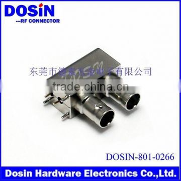 hot sell R/A 75 ohm zinc alloy 3G HD SDI 2X1 bnc rf coaxial connector