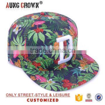 Wholesle Cheap Custom Embroidery Flat Brim Floral Snapback Hat Custom photo-6