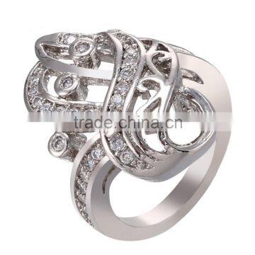 Women Exaggerate Style Party Ring Austria Crystal 18K Gold Plated