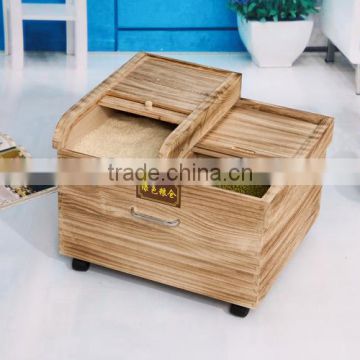 cheap wood box for rice storage