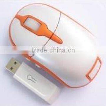 White 27Mhz Wireless 3D Optical mouse 800DPI for Laptop/Desktop