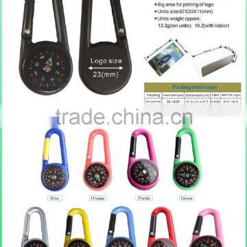 Outdoor carabiner plastic compass