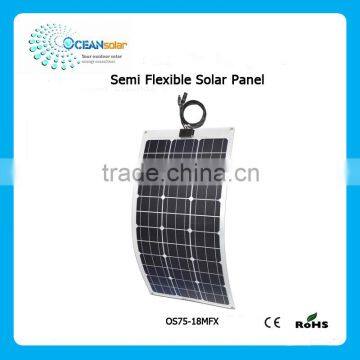 Hot Sale 75W Flexible Solar Panel for 12V Battery Monocrystalline Silicon Semi Flexible Solar photo-2