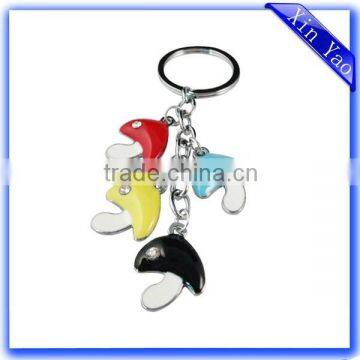 Fashion mushroom shaped stained glass bulk metal advertising keychains