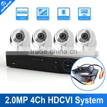 4CH 1080P HD CVI CVR Recording And 4Pcs IR Dome CVI Camera Kit System