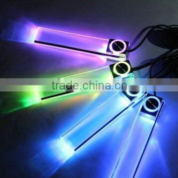 Fashion Car interior atmosphere Light Bulb lamp Colorful Flashing Lights 12V/ 4 LED car Decoration 7 Colors