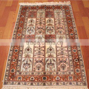 square design turkish handmade silk rug small carpet guangzhou whosale muslim prayer rug