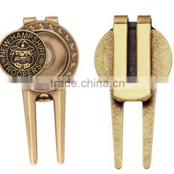 gold plated golf divot tool with custom logo