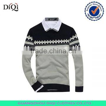 men's winter fashion style round neck knitted