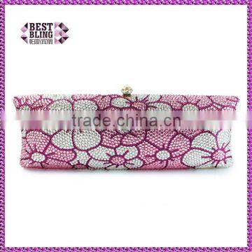 beautiful lovely flower evening bag bling purses lady party clutch bag (B1008-PWF)