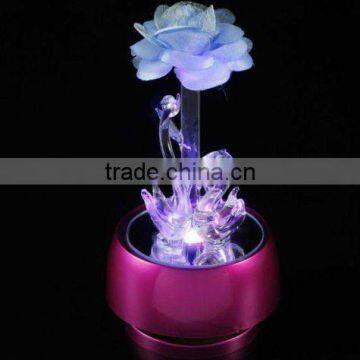 small crystal flowers with light base for wedding gift(R-0920