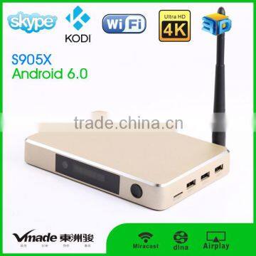 High quality and popular set top box with free app youtube,skype and wifi connected