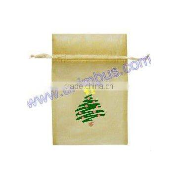 flat drawstring organza christmas bag