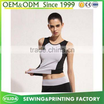 High quality women's 100% polyester gym fittness sport vest quick dry sport tank top