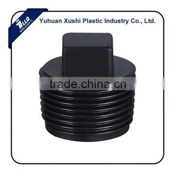 plastic BSPT threaded black gray pipe fitting plug