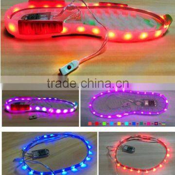 hot sale DC5v 24leds USB rechargable battery operated SMD3528 led shoes strip light