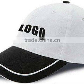 High Quality Six Panel Embroidery White Black Golf Cap