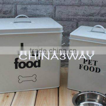 Metal dog food storage containers