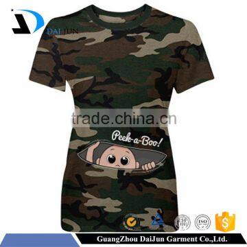 Daijun oem women o neck woven quality camo army t shirt make in china