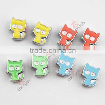 Cute metal enamel slider cat charm (JP08)