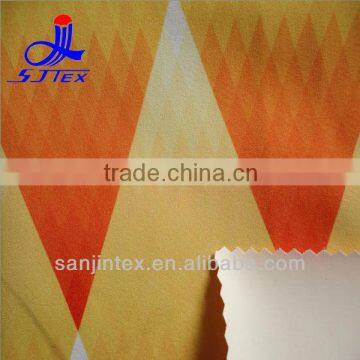 printed 4 way spandex fabric with PU white lamination used for outdoor functional fabric