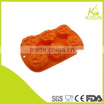 6 Cups of Halloween Pumkin Mould Silicone Baking Pan photo-2