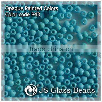 High Quality Fashion JS Glass Seed Beads - P43# Painted Aqua Blue Rocailles Beads For Garment & Jewelry