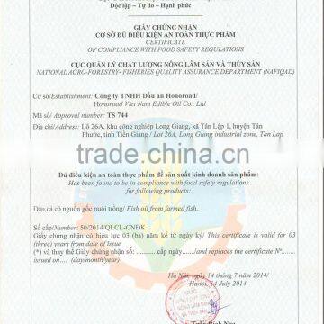 Certificate Of Compliance With Food Safety Regulat