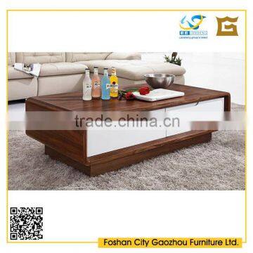 modern wood coffee table with drawers for storage