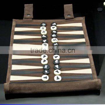 custom chinese real leather backgammon