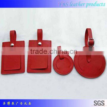 Many Shaps Red Leather Luggage Tag for Travel