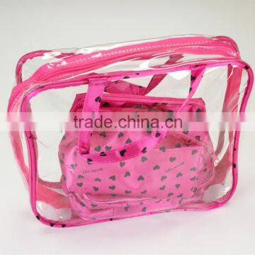 Factory direct hot new products for 2015 clear vinyl travel cosmetic bag