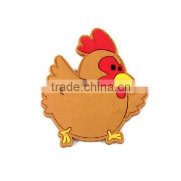 Chicken shaped design Wholesale rubber deboss fridge magnet