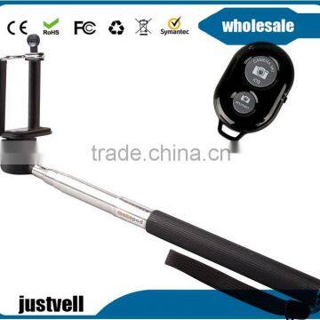 HOT SALE CE selfie stick monopod Z07-1, bluetooth remote shutter with sillicone rubber case for monopod