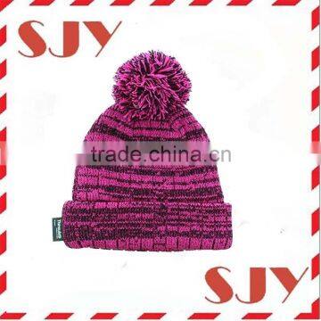 Winter Thick Pom Pom Beanie Hatwith Cuff Skull Cap Hat