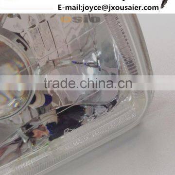 7 Inch Square BMC With Hold Crystal Iron Auto Halogen Semi Sealed Beam Headlight Install H4 Bulb