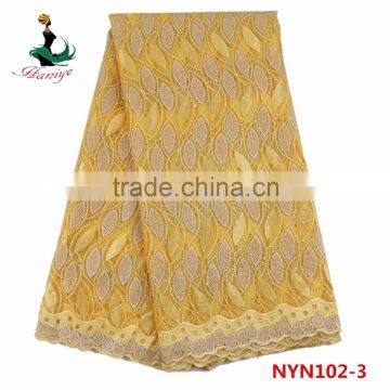 2016 Haniye wholesale French net lace fabric/Nigeria lace fabric for lady garment/NYN102