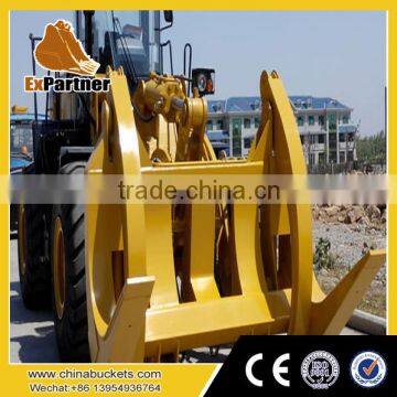 front end loader with log grapple, hydraulic log grapple, small log grapple