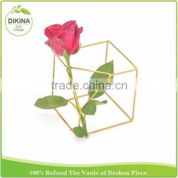 Stand or Hanger in Copper Wire Evergreen | Modern & Simple Houswares Dodecahedron Flower Tillandsia Air Plant Holder photo-4