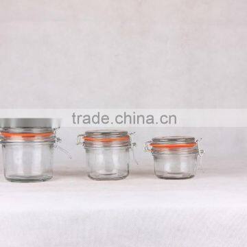 glass jar spice jar with clip glass lid