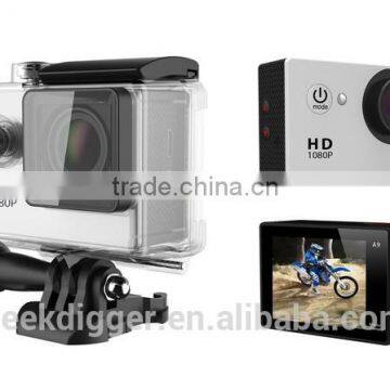 Hot sale factory A9 HD 1080P MJPEG 2 inch LCD IP68 30m Waterproof Sports Action Vedio Camera DVR