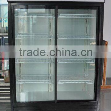 Sliding glass door upright showcase