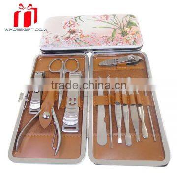 Hot Sale 8 In 1 Vogue Nail Care Personal Manicure Pedicure Set Grooming Kit With Leather Package Bag