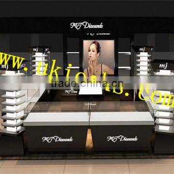 New Design 12x15ft China MDF jewelry mall display kiosk,jewelry kiosk furniture,jewelry mall kiosk with baking paint