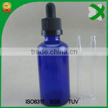 trade assurance 30 ml blue glass dropper bottle with rubber top